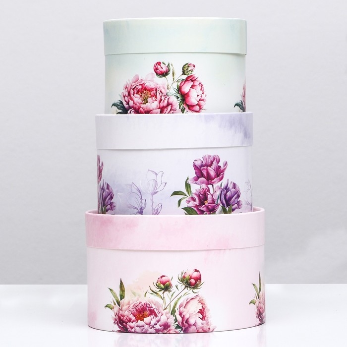 Набор шляпных коробок 3 в 1, Набор шляпных коробок 3 в 1,"Для тебя",16 х 10,14 х 9,13 х 8,5 см