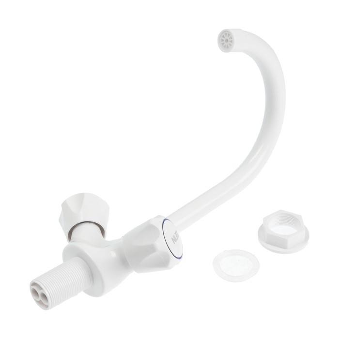 Смеситель для кухни ZEIN Z3663, двухвентильный, высота излива 22 см, ABS-пластик, белый Смеситель для кухни ZEIN Z3663, двухвентильный, высота излива 22 см, ABS-пластик, белый