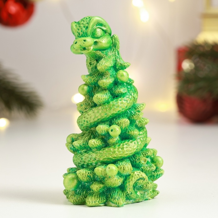 Новый год. Символ 2025. Фигура Новый год. Символ 2025. Фигура "Змея на елке" светло-зеленая, 10см