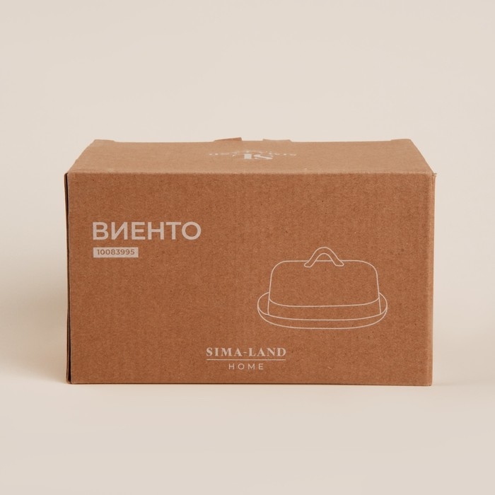 Маслёнка керамическая SL Home «Виенто», 18,5×13×10,5 см, цвет бежевый Маслёнка керамическая SL Home «Виенто», 18,5×13×10,5 см, цвет бежевый