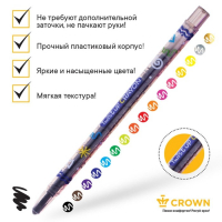 Мелки восковые 16 цветов Crown Art Story, выкручивающийся стержень