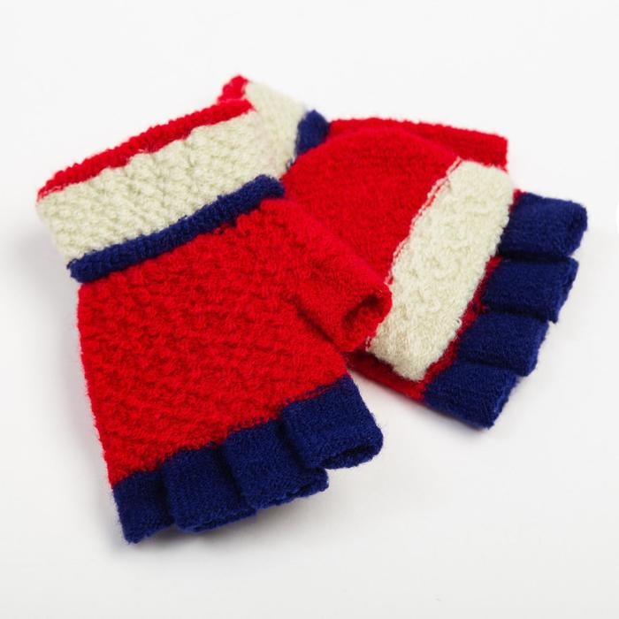 Варежки-митенки детские MINAKU, 14 см, цв.красный Варежки-митенки детские MINAKU, 14 см, цв.красный