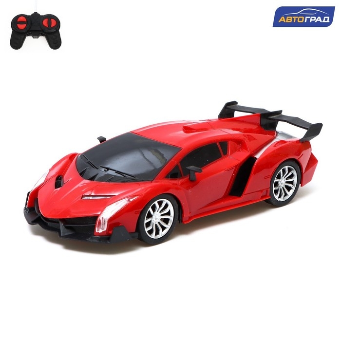 Машина на радиоуправлении, работает от батареек, цвет красный Машина на радиоуправлении, работает от батареек, цвет красный