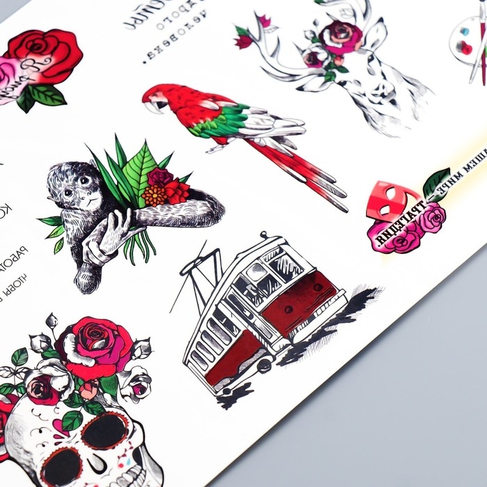 Татуировка на тело цветная Татуировка на тело цветная "Фолк-арт" 18х11 см