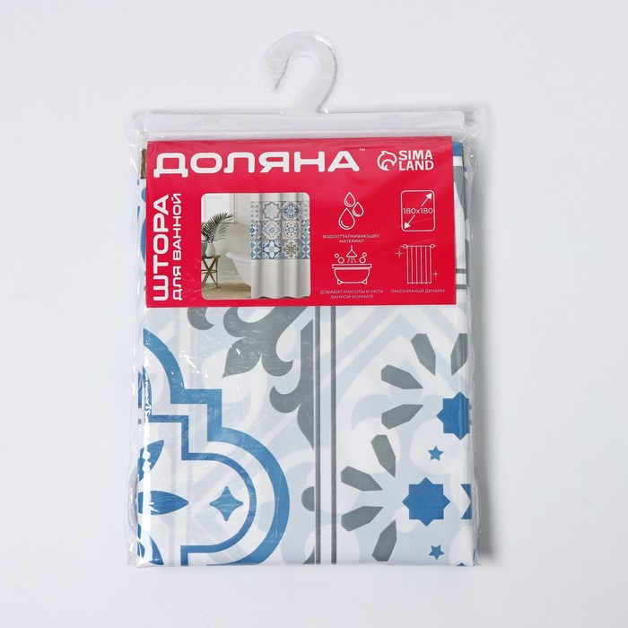 Штора для ванны Доляна «Луиза», 180×180 см, EVA Штора для ванны Доляна «Луиза», 180×180 см, EVA