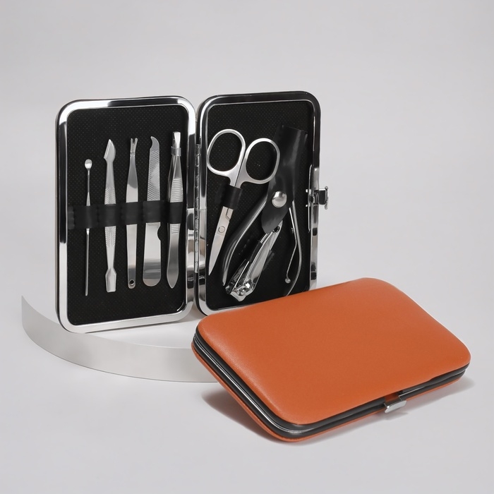 Набор маникюрный, 8 предметов, в футляре, цвет МИКС Набор маникюрный, 8 предметов, в футляре, цвет МИКС