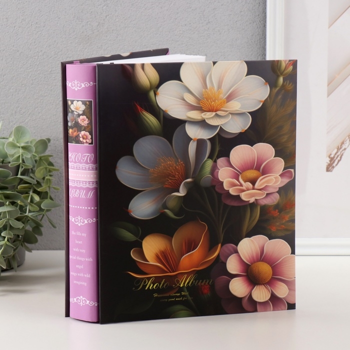 Фотоальбом на 200 фото 10х15 см Фотоальбом на 200 фото 10х15 см "Шиповник" в коробке 25,8х21х5 см