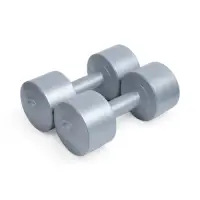 Гантели виниловые, 2 шт., 3 кг, серебристый металлик