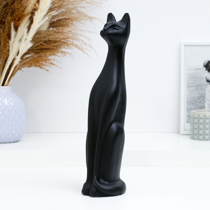 Фигура Фигура "Кошка Египетская №5" малая черная матовая 15 10х10х31см