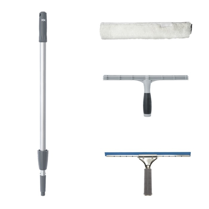 Набор для мытья окон HQ Profil: шубка 38 см, держатель для шубки 35 см, склиз 35 см, штанга 1,2 м Набор для мытья окон HQ Profil: шубка 38 см, держатель для шубки 35 см, склиз 35 см, штанга 1,2 м