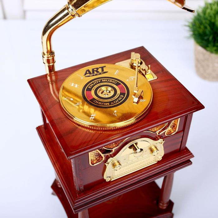 Шкатулка музыкальная Шкатулка музыкальная "Патефон золотистый" 34,5х10,5х13 см