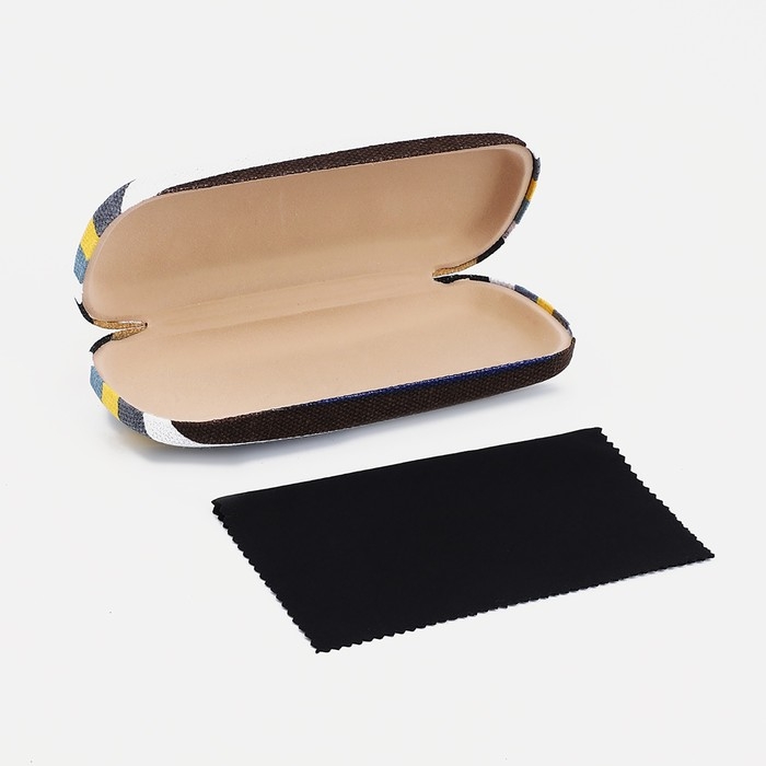 Футляр для очков на хлопушке, длина 16 см, цвет разноцветный/голубой Футляр для очков на хлопушке, длина 16 см, цвет разноцветный/голубой