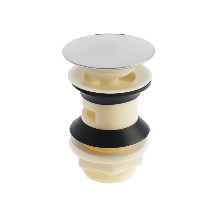 Донный клапан ZEIN BP4, корпус пластик, большая кнопка, нержавеющая сталь, с переливом Донный клапан ZEIN BP4, корпус пластик, большая кнопка, нержавеющая сталь, с переливом