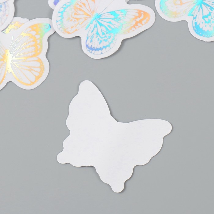 Наклейка пластик Наклейка пластик "Голография. Бабочки" набор 38 шт 13х11,5х0,5 см