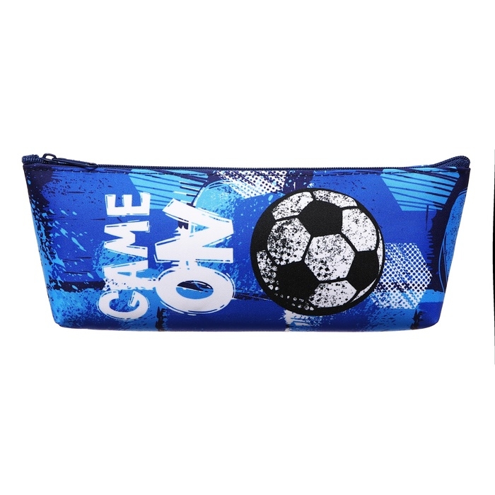 Пенал мягкий, 1 отделение, 80 х 190(225) х 40 мм, объёмный, ПМО 32-20, Пенал мягкий, 1 отделение, 80 х 190(225) х 40 мм, объёмный, ПМО 32-20, "Синий футбол" 71629
