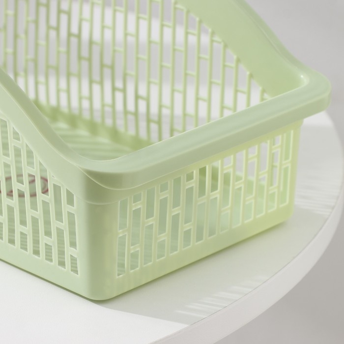 Корзина для хранения Доляна, 29×17,5×12,5 см, цвет фисташковый Корзина для хранения Доляна, 29×17,5×12,5 см, цвет фисташковый