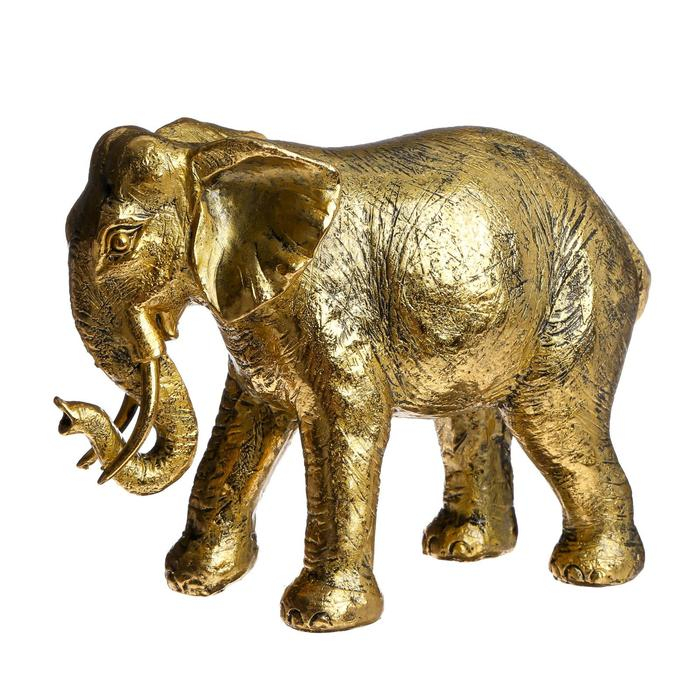 Сувенир полистоун Сувенир полистоун "Золотой слон" 16,5х23,5х9,5 см