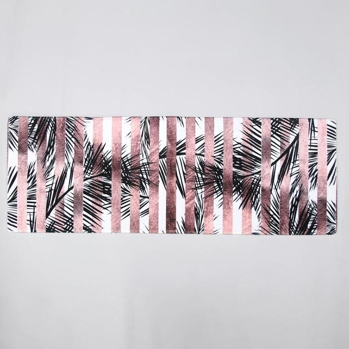 Коврик для ванной Доляна «Тень», 45×120 см, цвет чёрно-бежевый Коврик для ванной Доляна «Тень», 45×120 см, цвет чёрно-бежевый