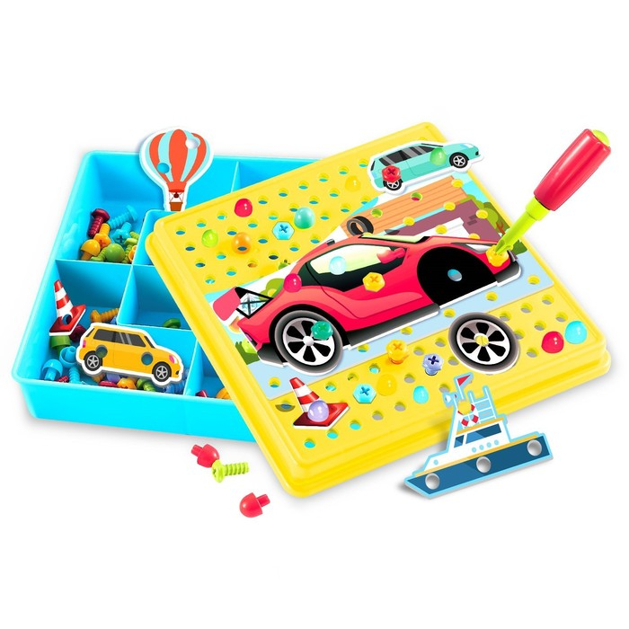 Конструктор винтовой «Конструктики: Транспорт», 105 деталей Конструктор винтовой «Конструктики: Транспорт», 105 деталей