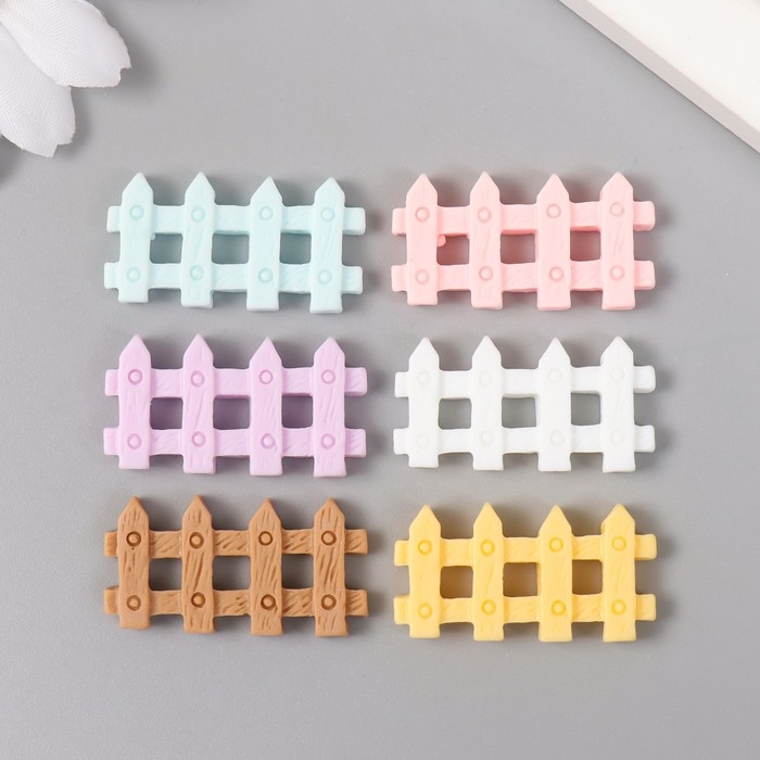 Декор для творчества пластик Декор для творчества пластик "Заборчик" набор 6 шт 3,3х1,7 см