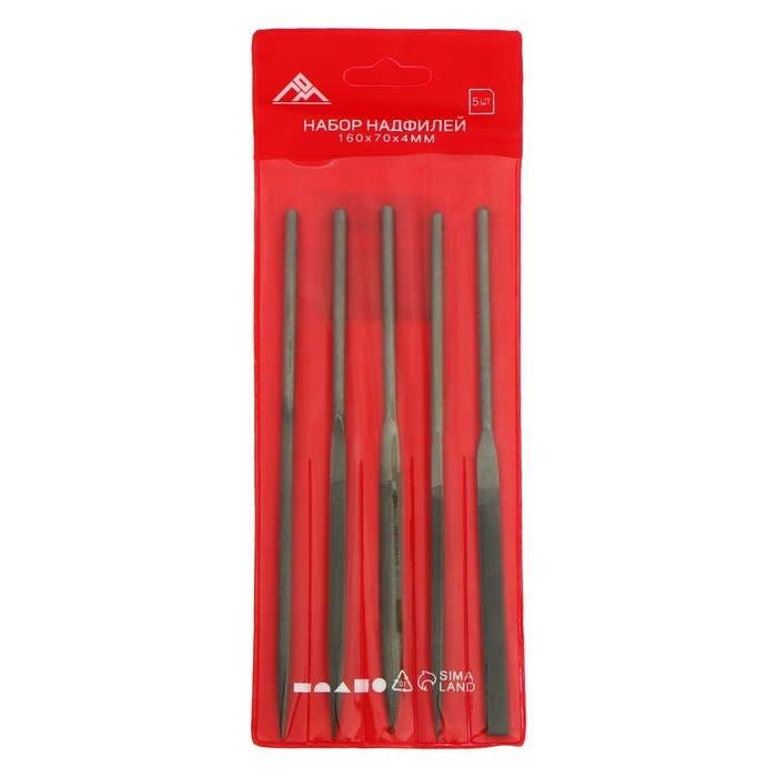 Набор надфилей ЛОМ, металлические рукоятки, 70 х 160 х 4 мм, 5 шт. Набор надфилей ЛОМ, металлические рукоятки, 70 х 160 х 4 мм, 5 шт.