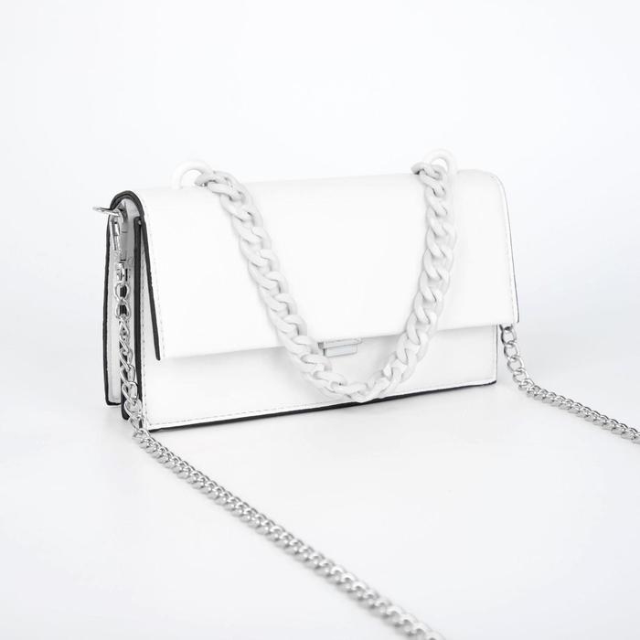 Цепочка для сумки, пластиковая, 17 × 23 мм, 120 см, цвет белый Цепочка для сумки, пластиковая, 17 × 23 мм, 120 см, цвет белый