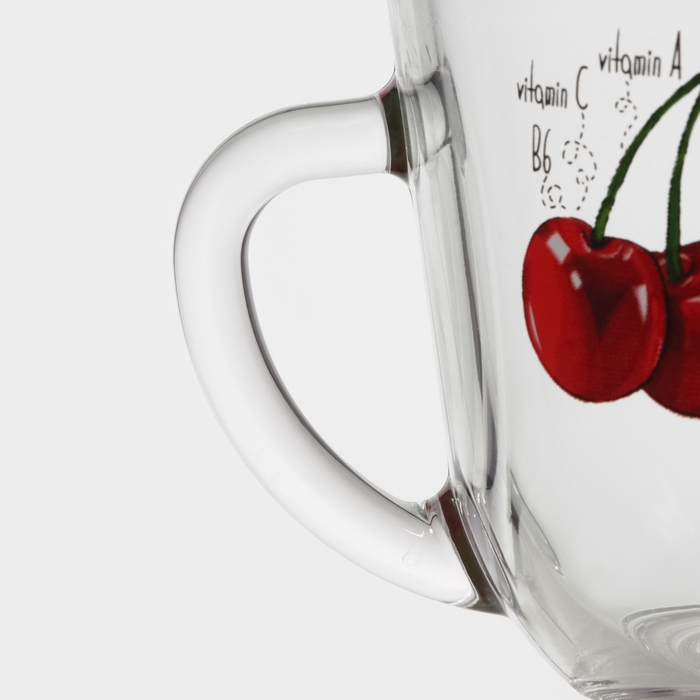 Кружка стеклянная «Полезные фрукты», 200 мл, рисунок МИКС