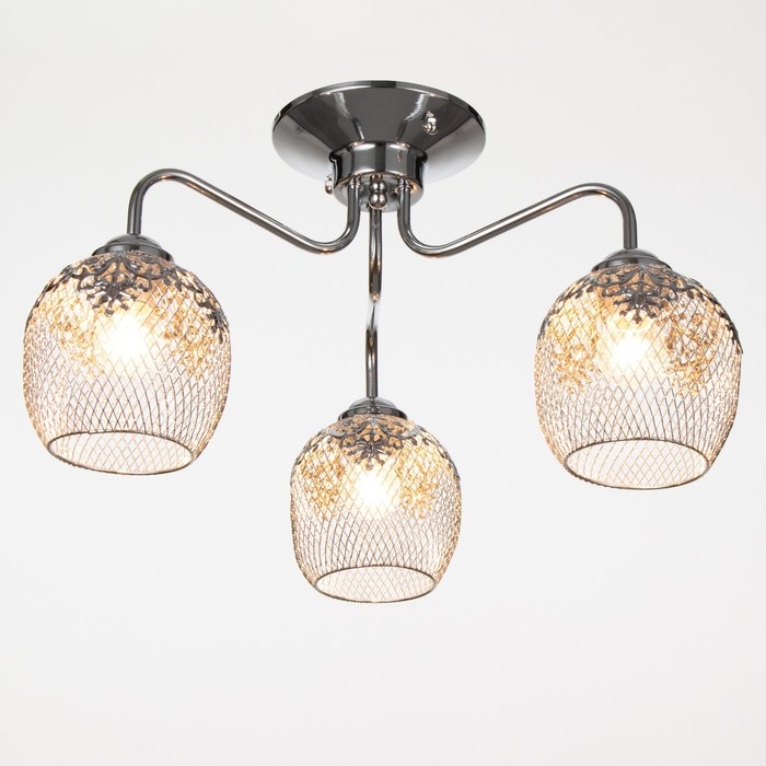 Люстра "Лаура" 3x60Вт E27 хром 54х54х29 см BayerLux