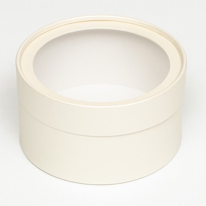 Подарочная коробка Подарочная коробка "Крема" кремовая, завальцованная с окном, 16 х 10 см