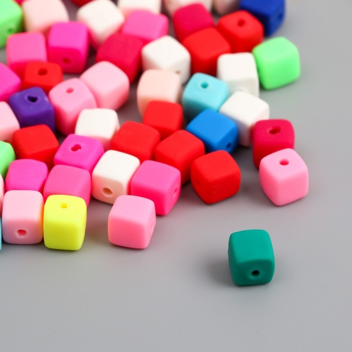 Бусины для творчества PVC Бусины для творчества PVC "Кубики. Яркий карнавал" набор 62 шт 0,6х0,6х0,6 см