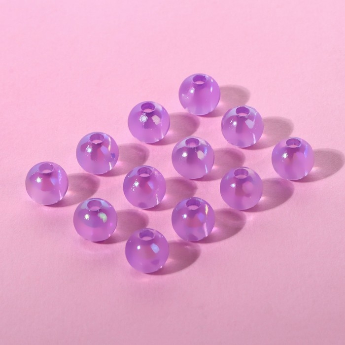 Бусины пришивные, с голографией, d = 8 мм, 50 г, цвет сиреневый Бусины пришивные, с голографией, d = 8 мм, 50 г, цвет сиреневый