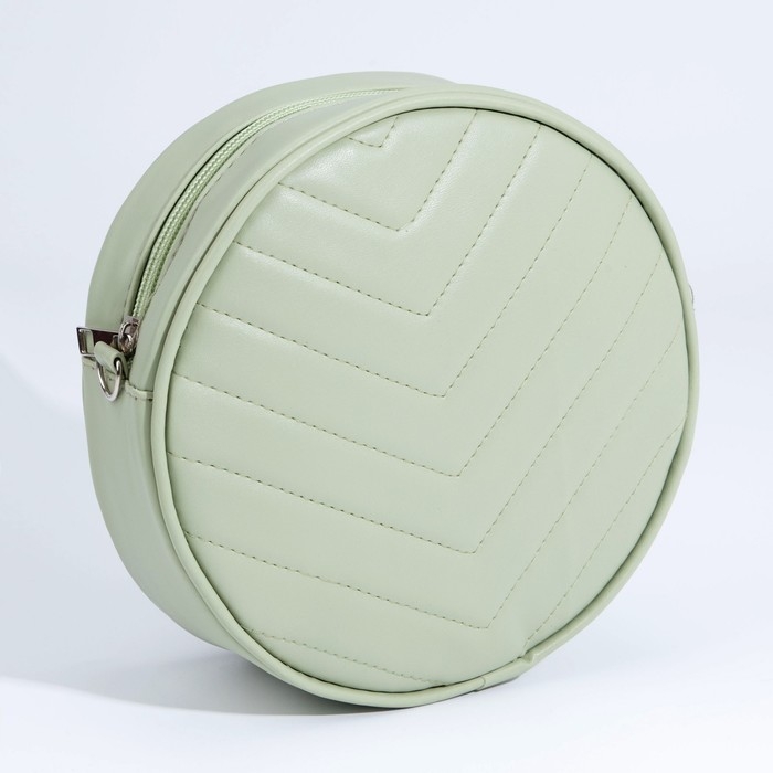 Сумка женская круглая из искусственной кожи, 18х18 см, цвет фисташковый Сумка женская круглая из искусственной кожи, 18х18 см, цвет фисташковый