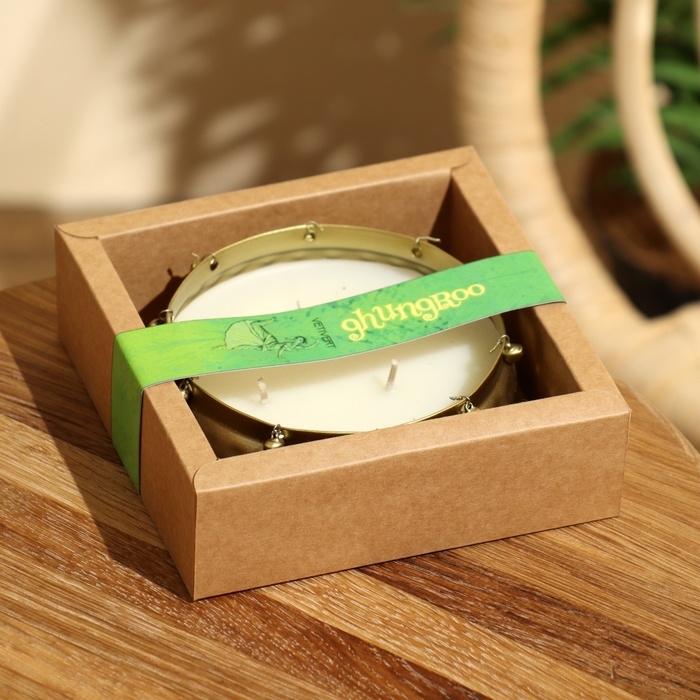 Свеча ароматическая  Свеча ароматическая "Ghungroo ourli" 120 гр, соевый воск, vetivert