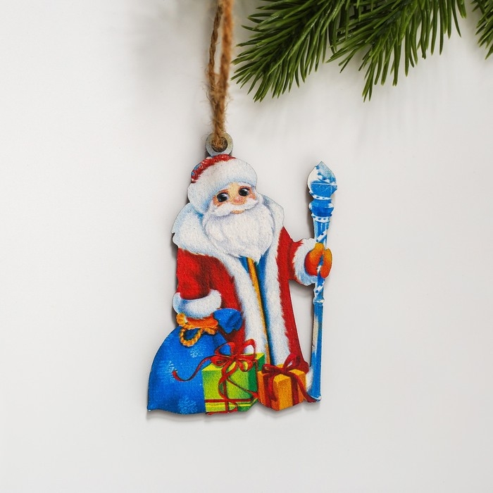 Ёлочная игрушка новогодняя «Дед мороз», на Новый год, хдф, 6,4 х 9 Ёлочная игрушка новогодняя «Дед мороз», на Новый год, хдф, 6,4 х 9