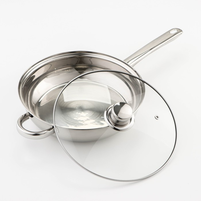 Набор посуды из нержавеющей стали Доляна «Классика», 8 предметов: ковш 1,5 л, 2 кастрюли 2/3 л, сковорода d=24 см, крышки, стенки 0,3 мм, дно 5 мм Набор посуды из нержавеющей стали Доляна «Классика», 8 предметов: ковш 1,5 л, 2 кастрюли 2/3 л, сковорода d=24 см, крышки, стенки 0,3 мм, дно 5 мм