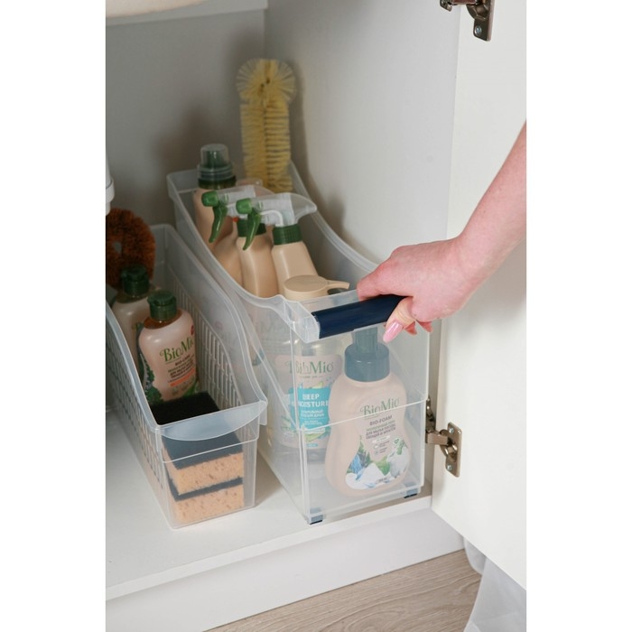 Контейнер для хранения на колёсиках, 10 л, 46,2×16,2×27,2 см, с ручкой, цвет прозрачный Контейнер для хранения на колёсиках, 10 л, 46,2×16,2×27,2 см, с ручкой, цвет прозрачный