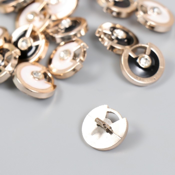 Пуговицы пластик для творчества на ножке Пуговицы пластик для творчества на ножке "Круг, циркуль. Страза" набор 15 шт МИКС 1,5х1,5 см 94135