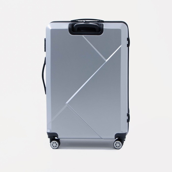 Чемодан большой 84 л (L), отдел на молнии, кодовый замок, цвет серебристый Чемодан большой 84 л (L), отдел на молнии, кодовый замок, цвет серебристый