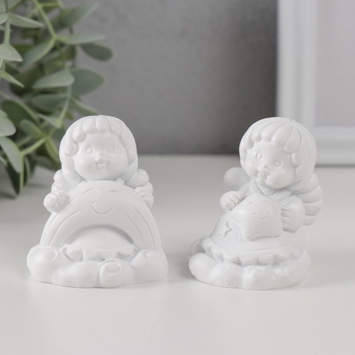 Сувенир полистоун Сувенир полистоун "Малыш-ангел на облачке" МИКС 5х4,5х5 см