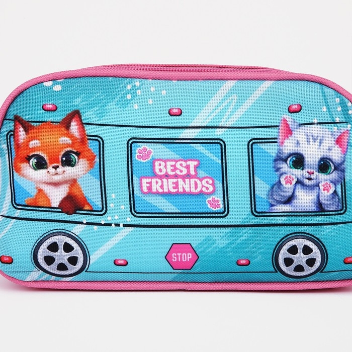 Сумка поясная детская для девочки &laquo;Лучшие друзья&raquo; 20х11х4см
