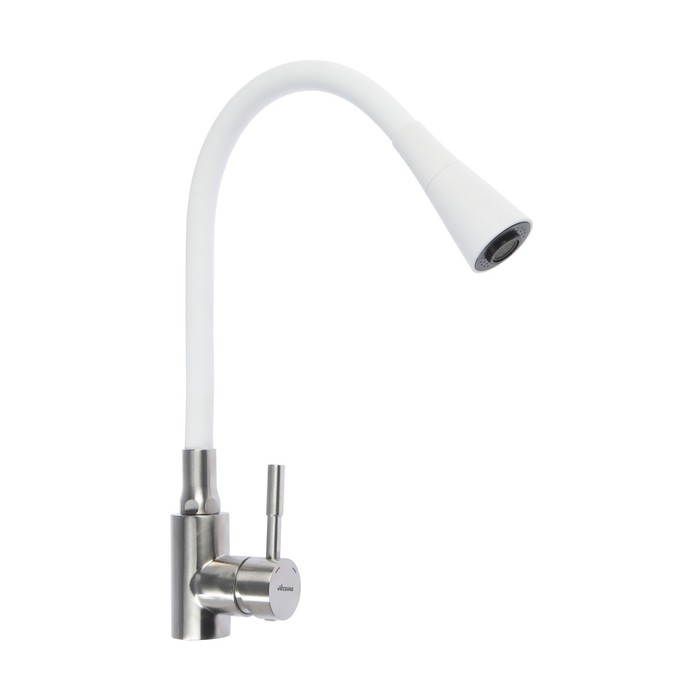Смеситель для кухни Accoona A9890G-3, однорычажный, гибкий излив, 2 режима, белый Смеситель для кухни Accoona A9890G-3, однорычажный, гибкий излив, 2 режима, белый