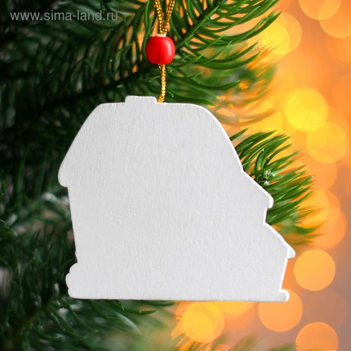 Подвеска новогодняя деревянная «Дом пряник» 0,5×7×7 см Подвеска новогодняя деревянная «Дом пряник» 0,5×7×7 см