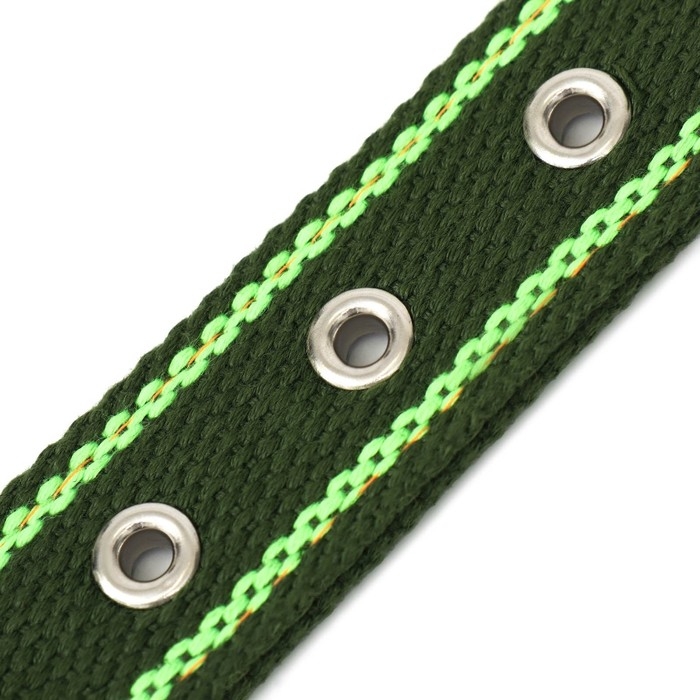 Ошейник брезентовый безразмерный двухслойный, 67 х 3 см, хаки/салатовый Ошейник брезентовый безразмерный двухслойный, 67 х 3 см, хаки/салатовый