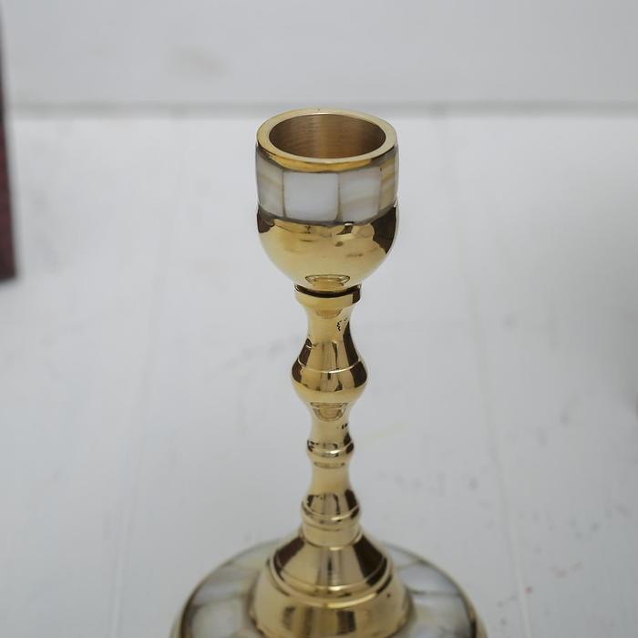 Подсвечник с перламутром  Подсвечник с перламутром "Воображение" на 1 свечу, латунь 7,5х7,5х13,5 см