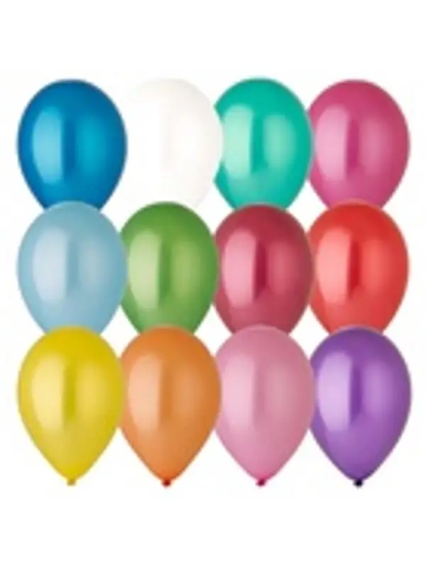 Воздушные шары латексные 14", металл, 100 шт., МИКС