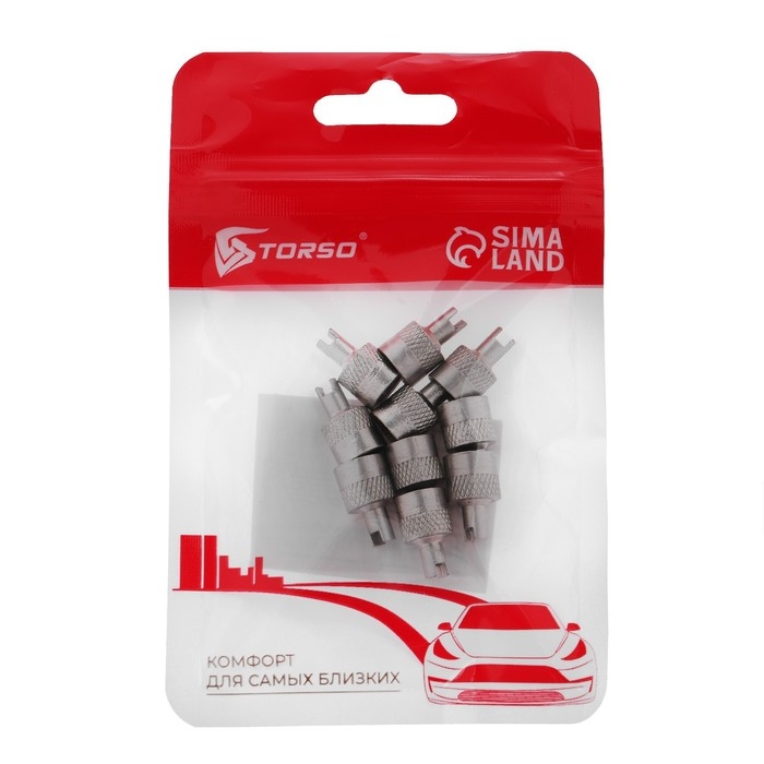 Колпачок на вентиль TORSO, с ключом, хром, набор 10 шт Колпачок на вентиль TORSO, с ключом, хром, набор 10 шт