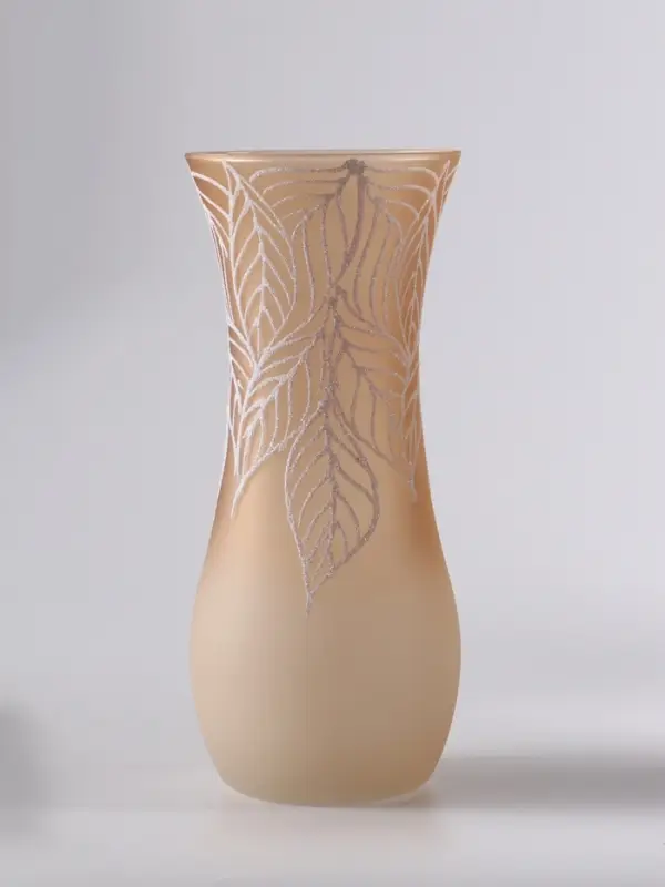 Ваза «Кармен» листья, волна, h=26 см, стекло, пудра Ваза «Кармен» листья, волна, h=26 см, стекло, пудра