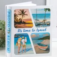 Фотоальбом на 200 фото 13х18 см "Семейный отдых на море" в коробке 5,5х23,5х29,5 см