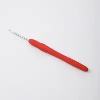 Крючок для вязания, с силиконовой ручкой, d=2.5 мм, 14 см, оранжевый, оттенок МИКС