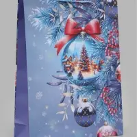 Пакет подарочный &laquo;Снежная деревня&raquo;, 33&times;10&times;42.5 см